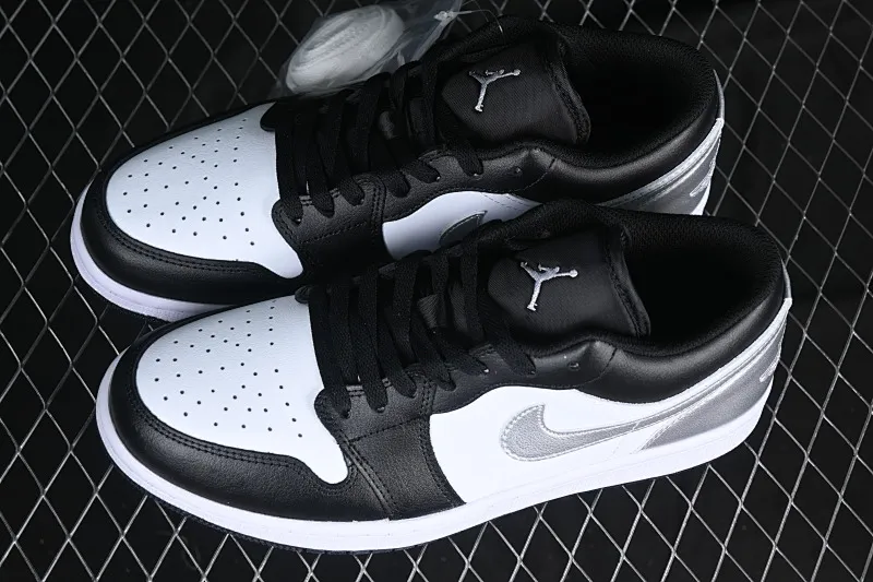 All categories Air Jordan Jordan series basketball shoes Air Jordan 1 Low Air Jordan 1 Low AJ1 Joe 1 black and white silver low-top cultural basketball shoes 553558-131